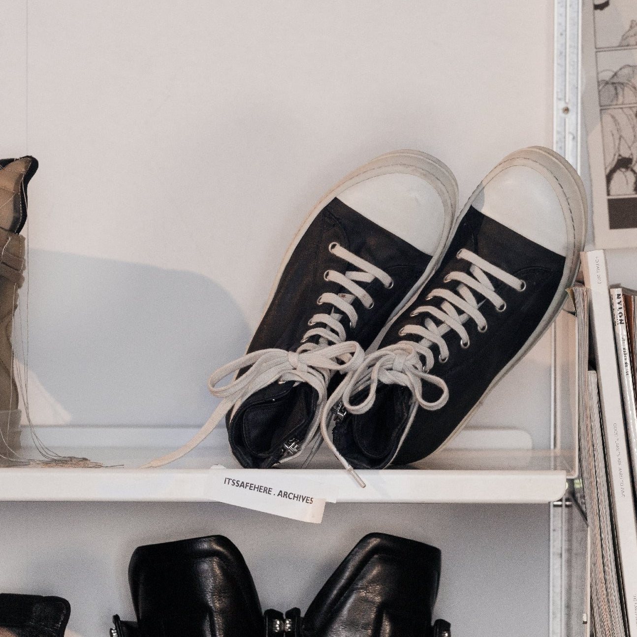 Rick Owens DRKSHDW Ramones waxed canvas SZ:36.5