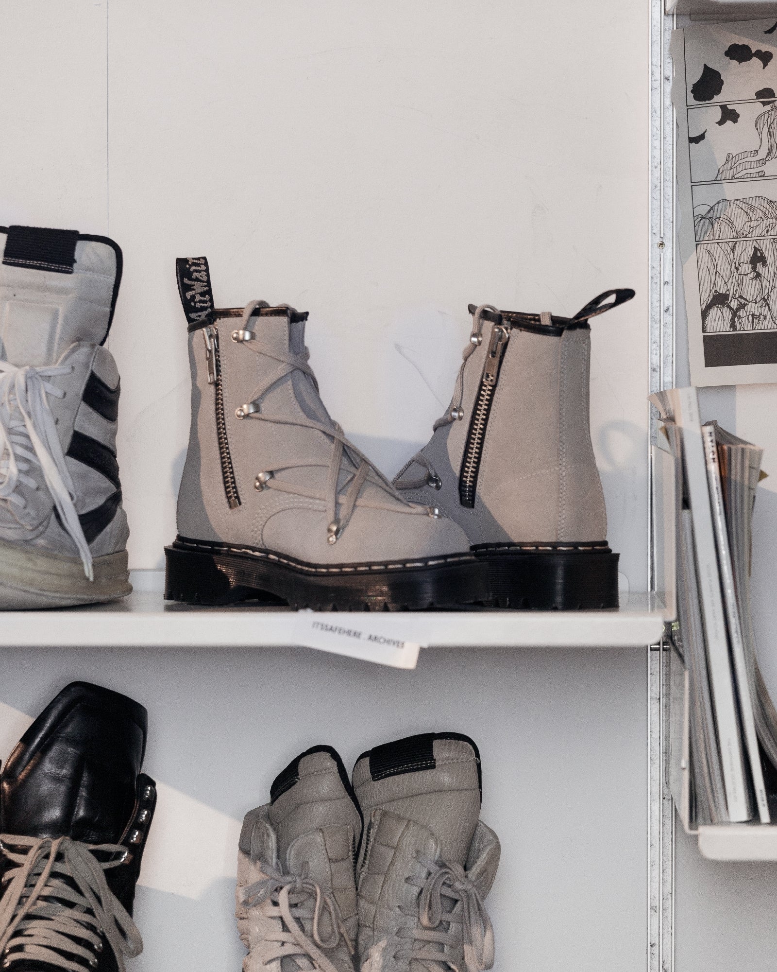 DS Rick Owens x Dr. Martens 1460 Bex Leather Boot – Grey