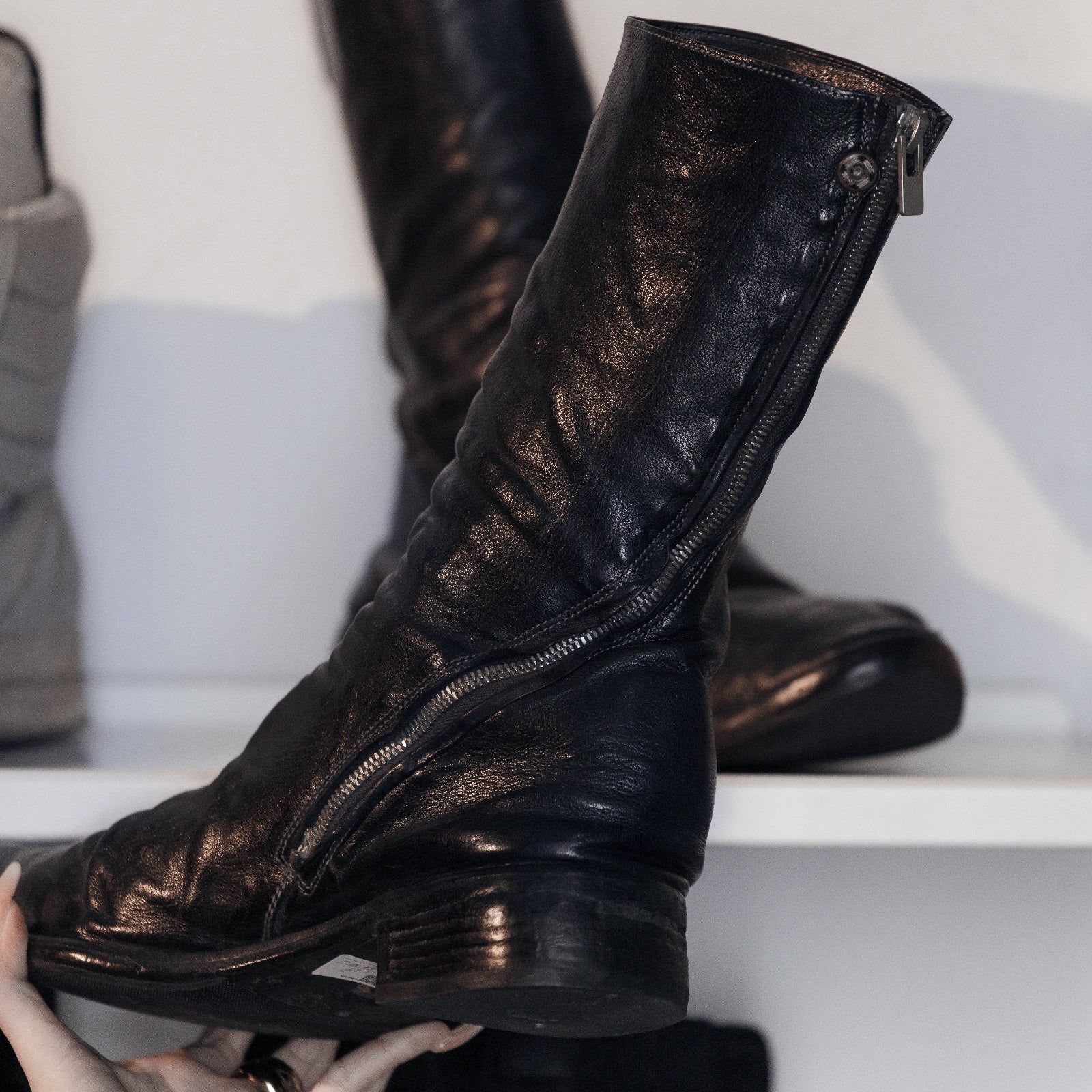 CAROL CHRISTIAN POELL Titanium Prosthetic Tornado Boots SZ: 8