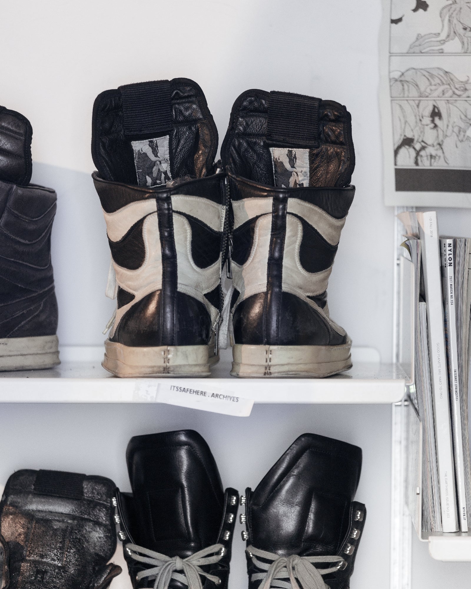 Rick Owens Oreo Dunk Sneakers SZ: 45