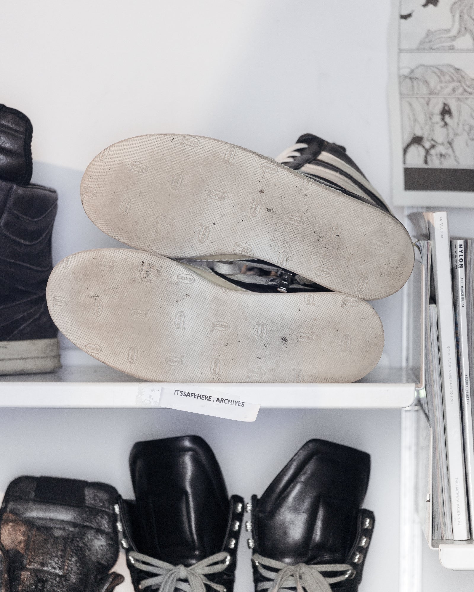 Rick Owens Oreo Dunk Sneakers SZ: 45