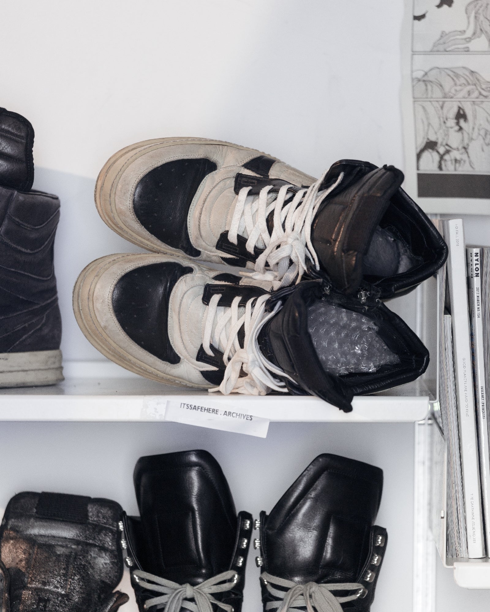 Rick Owens Oreo Dunk Sneakers SZ: 45