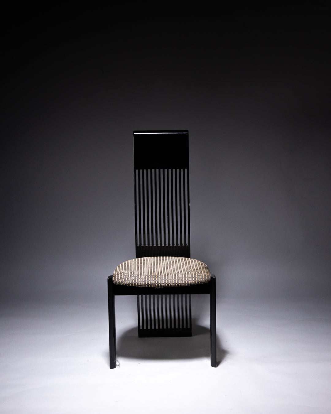 Italian Pietro Costantini Postmodern Black Dining Chairs