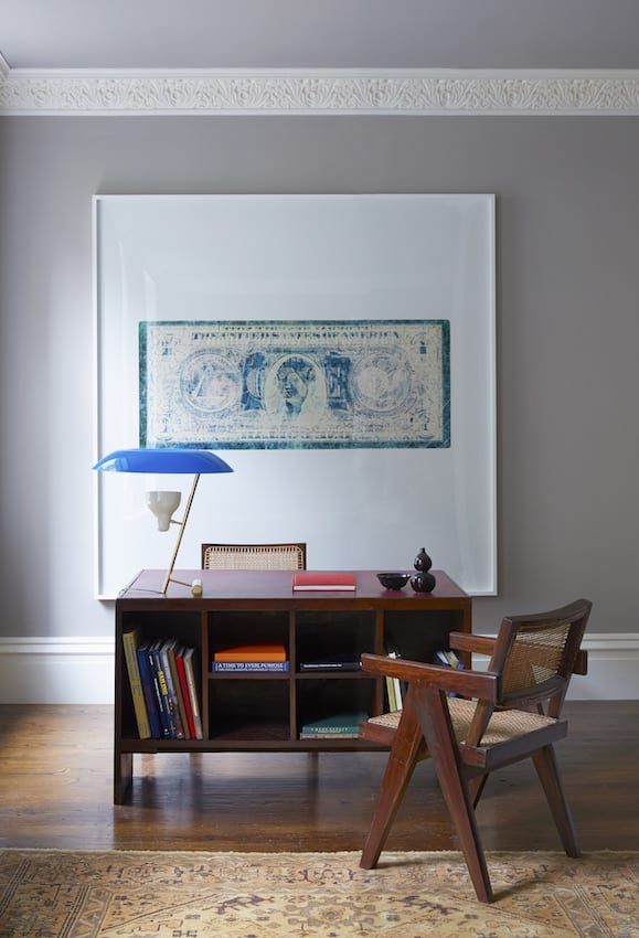 Office Chair by Pierre Jeanneret,Black Leather Pad, 1958