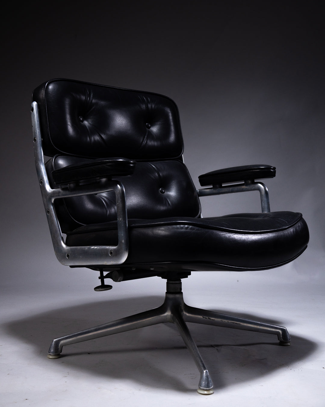 Eames Time Life Lounge Chair by Charles and Ray Eames for Herman Miller, 1961, Black Leather
