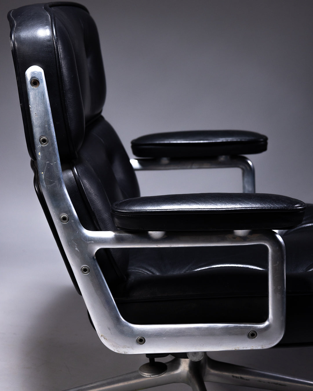 Eames Time Life Lounge Chair by Charles and Ray Eames for Herman Miller, 1961, Black Leather