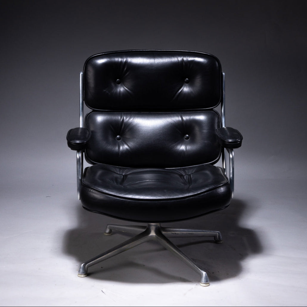 Eames Time Life Lounge Chair by Charles and Ray Eames for Herman Miller, 1961, Black Leather