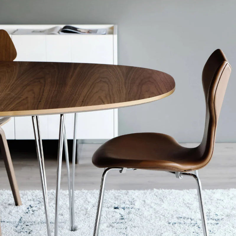預購收受中 B616 Superellipse Dining Table,Walnut/Chrome, Fritz Hansen