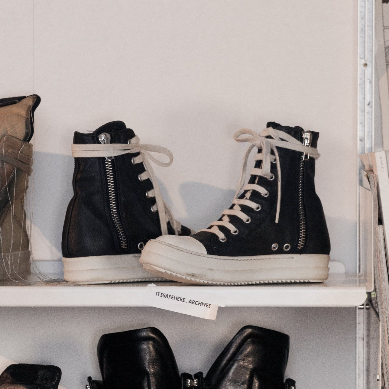 Rick Owens DRKSHDW Ramones waxed canvas SZ:36.5