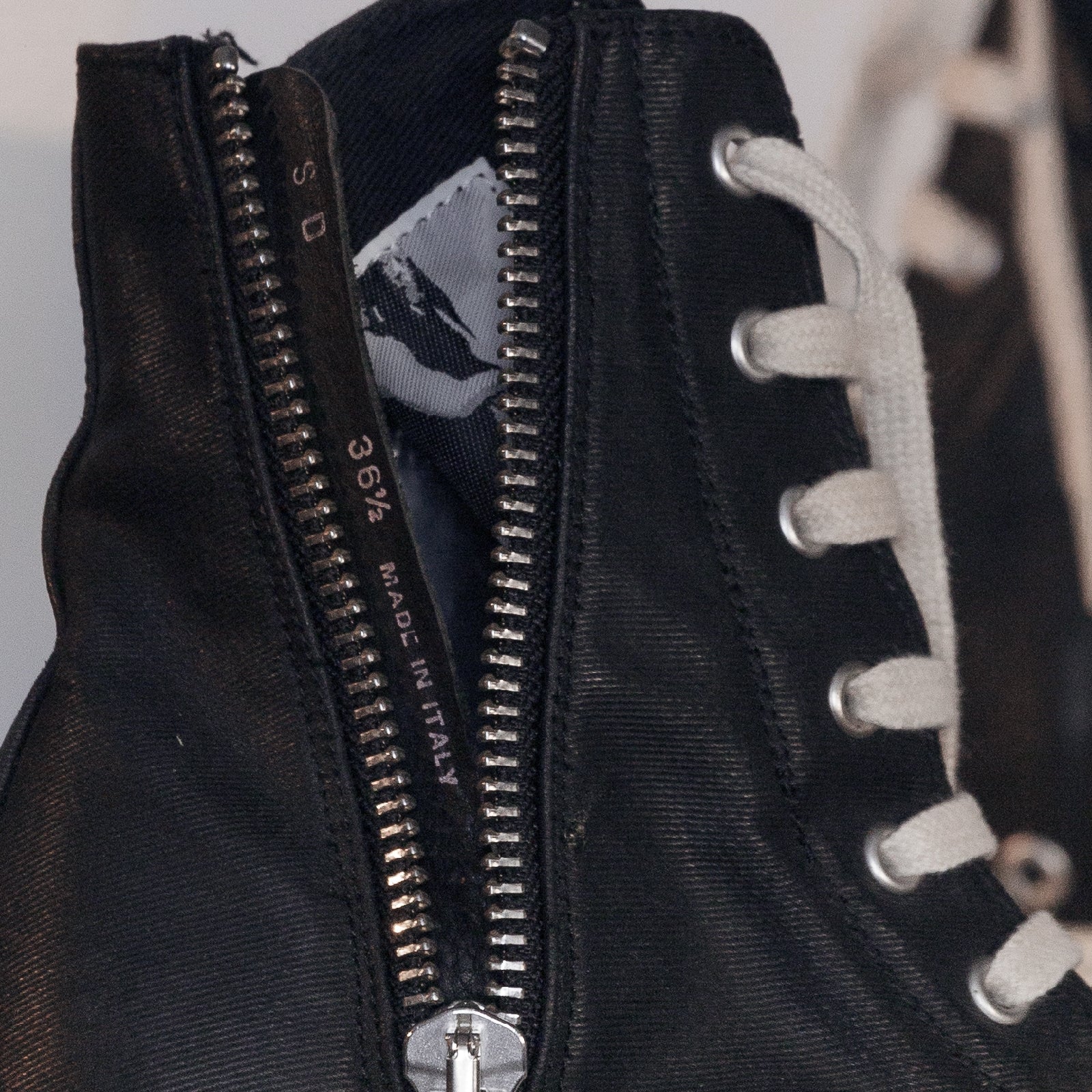 Rick Owens DRKSHDW Ramones waxed canvas SZ:36.5