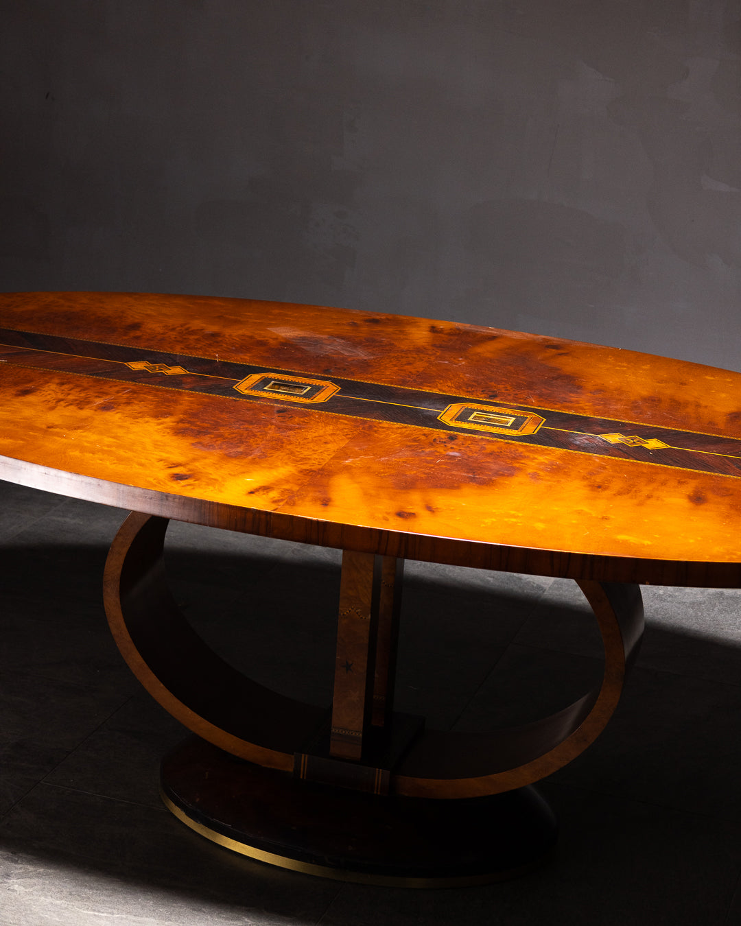 Carpanelli Inlaid Oval Dining Table, 1990s