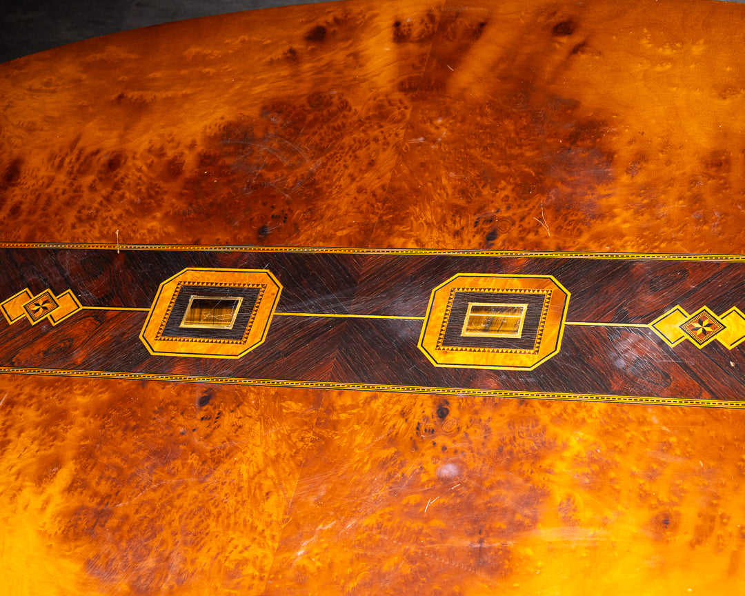 Carpanelli Inlaid Oval Dining Table, 1990s