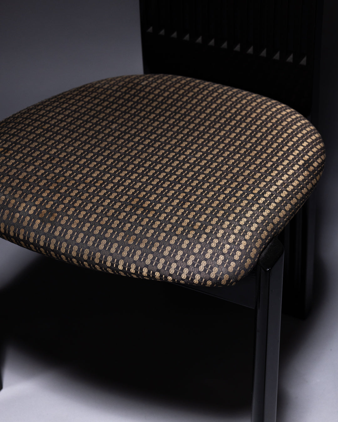 Italian Pietro Costantini Postmodern Black Dining Chairs