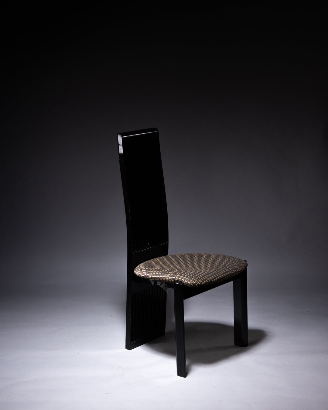 Italian Pietro Costantini Postmodern Black Dining Chairs