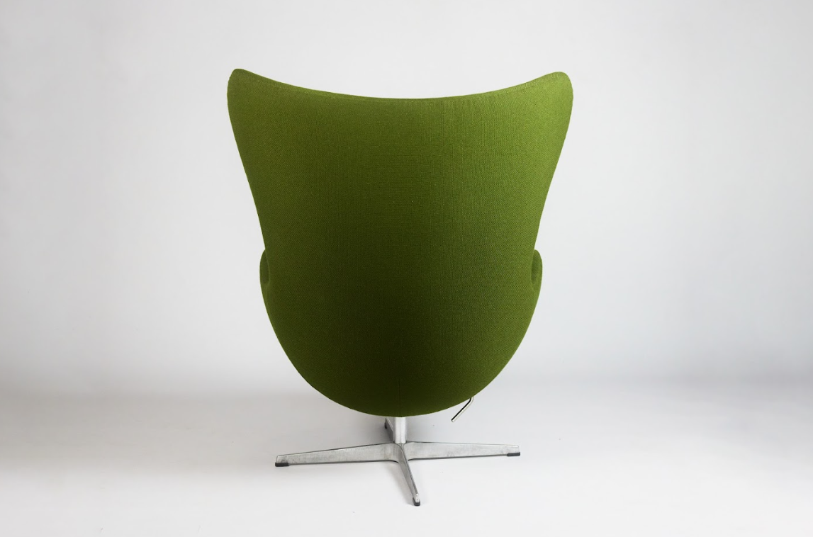 Egg Chair with Ottoman by Arne Jacobsen for Fritz Hansen, 1958 Green
