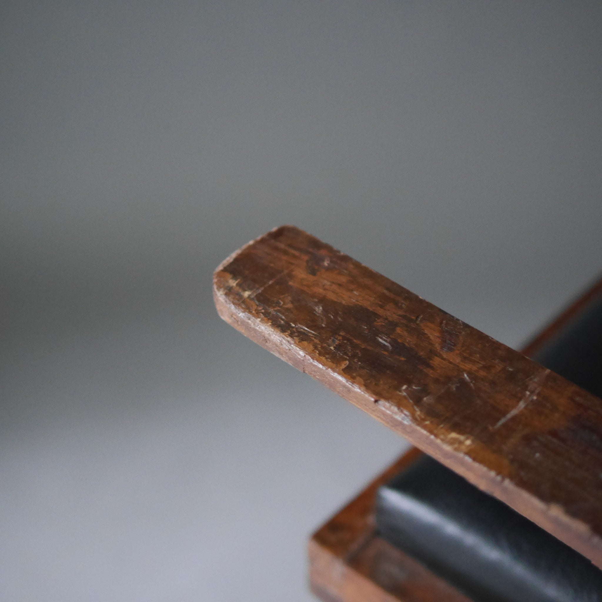 Office Chair by Pierre Jeanneret,Black Leather Pad, 1958